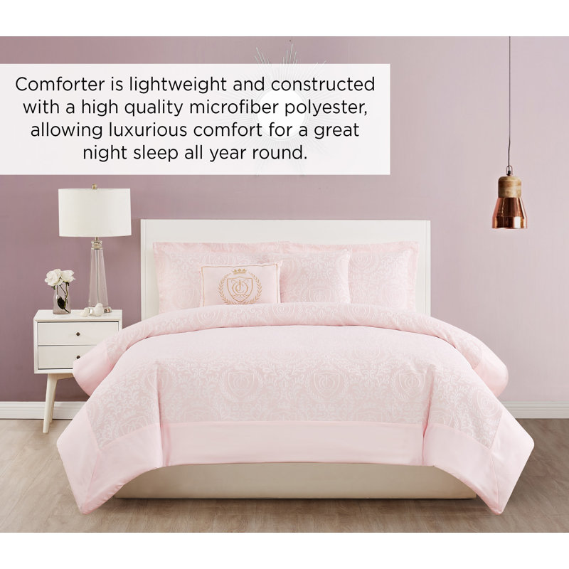 Juicy Couture Comforter Shams Decorative Pillows Pink 5 Piece Comforter Sets Reviews Wayfair